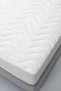 Liquid-Proof Quilted Patterned Fitted Base Mattress Mattress Pad Set |   Quilted Patterned Fitted Mattress Pad and 2-Piece Pillow Mattress Protector White |   Single - Double