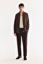 Men's Brown Elastic Waist 100% Linen Relaxed Fit Trousers B003032 - 2