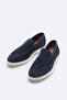 Men's Navy Blue 100% Suede Lightweight Loafer Shoes A51Y8003 - 5