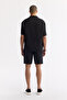 Men's Black Apaj Collar 100% Linen Short Sleeve Oversize Fit Shirt A51Y2209 - 4