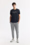 Men's Gray Elastic Waist Lace-Up Soft Touch Regular Fit Sweatpants A51Y3402