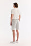 Men's Gray Elastic Waist Linen Blend Relaxed Fit Shorts B003731 - 3