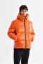 Men's Orange Hooded 100% Goose down Water Repellent Windproof -20 Degree Resistant Shiny Comfort