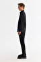 Men's Black Classic Collar 100% Cotton Satin Easy-Iron Slim Fit Shirt B002006 - 3