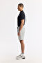 Men's Stone Waist Elasticated Ribbed Bi-Stretch Relaxed Fit Shorts A51Y3652 - 2