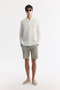 Men's White Judge Collar 100% Linen Comfort Fit Shirt B002035 - 6