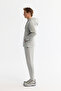 Men's Gray Hooded Collar Cotton Interlock Fabric Zippered Sweatshirt B 001102 - 3