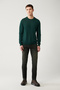 Men's Green Crew Neck Wool Knitwear Sweater B 005013 - 5