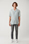 Men's Khaki 100% Viscose Apaj Collar Printed Viscose Short Sleeve Regular Fit Shirt A41Y2148 - 7