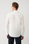 Men's White Bottomed Britli Collar Easy Wrinkle-Free Ironable Regular Fit Shirt A41Y2060 - 4