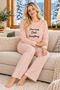 Salmon Dear Mind Don'T Everything Patterned Luxury Thermal Women's Pajama Suit