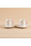 Porcelain Set of 2 Pearlescent Bow Coffee Cups