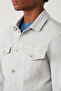 Men's Gray Classic Collar Garment Dyed Pocket Comfort Fit Denim Jacket A41Y6020 - 2