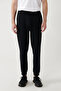 Men's Black Elastic Waist Lace-Up Bi-Stretch Regular Fit Sweatpants A41Y3441 - 2