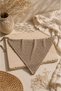 Mink Knitted Textured Soft Formed Triangular Bandana with Tie Detail and Hand-Knitted Look - 2