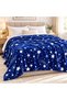 Blue Star Print Flannel Blanket Single 150x200cm Silky Soft 280 GSM Cozy Throw
