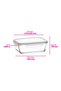 Fresco Glass Storage Container Single Medium Size 800 ml Rectangular White Lockable Lid - 3