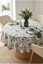 Stain-Resistant Tablecloth, Digital Printing Special Design Green Floral Non-Guipure Tablecloth