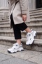 Women's High Sole Sneaker Lace-Up Sports Shoes Virez Silver - 2
