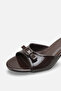 Flora Women's Short Heeled Slippers with Bow on the Front A006-K2606 - 6