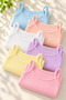Pamuko Girls' Undershirt 6 Pieces/Color Cotton Corded Fabric Thread Straps Flexible - 4