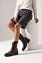 Women's Zippered Heeled Casual Boots Gontre Brown - 6