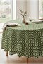 Round Tablecloth Green Floral Quality Fabric Stain Resistant Picnic Tablecloth - 5