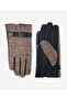 Houndstooth Patterned and Leather-Look Gloves - 2