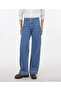 Cotton Denim Wide Regular Waist Pants - 2