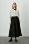 KATY GABARDINE PURPLE SKIRT BLACK - 5