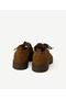 Suede Lace-Up Flat Shoes with Stitching Detail - 3
