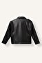 Water Repellent Waterproof Zippered Faux Leather Jacket Coat Girl Child C4976A824Au - 8