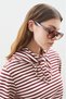Stripe T-Shirt with Shawl Detail Burgundy - 4