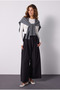 Women's Gray Square Collar Scarf Shoulder Knitwear 32040 - 2