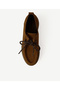 Suede Lace-Up Flat Shoes with Stitching Detail - 5