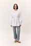 Gathered Detail Wide Shirt Ecru - 4