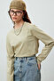 Cotton Long Sleeve Fit T-Shirt - Stone - 5