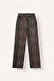 100% Cotton Leopard Patterned Straight Fit Pocketed Regular Waist Long Gabardine Trousers I8221Ax26Wn - 6