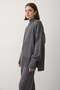 Women's Anthracite Oversized Turtleneck Knitwear Sweater & Elastic Waist Trousers Bottom & Top Set - 6