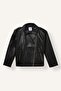 Water Repellent Waterproof Zippered Faux Leather Jacket Coat Girl Child C4976A824Au - 7