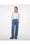 Cotton Denim Wide Regular Waist Pants