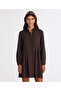 Loose Shirt Collar Long Sleeve Dress - 2