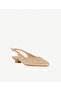 Leather Piping Straw Short Heeled Shoes - 2