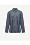 Long Sleeve Denim Shirt with Slit Detail - 4