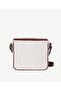 Leather Basket Print Detailed Canvas Crossbody Bag - 3