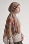 Floral Pattern Muslin Shawl Mustard - 3