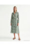 Loose Shirt Collar Long Sleeve Dress - 3