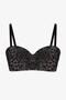 Women's Non-Padded Tulle Detailed Leopard Print Gathering Strapless Bra - 2