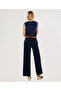 High Waist Comfortable Fit Pants with Belt Detail - 4