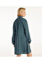 Short Dress with Pleated Collar and Long Balloon Sleeves - 4